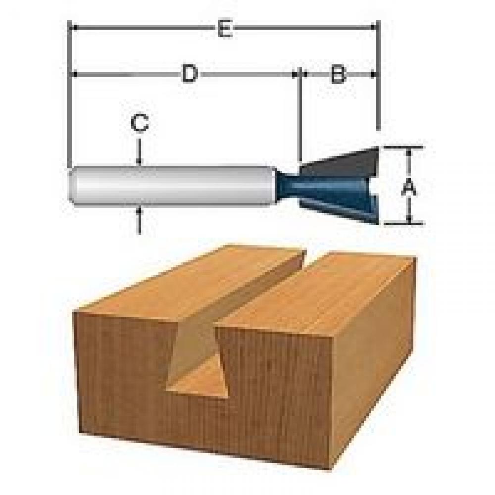 1/2 In. Dovetail Router Bit