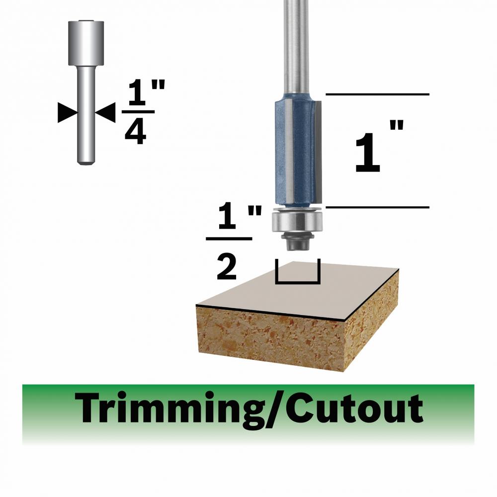 1/2 In. Flush Trim Router Bit