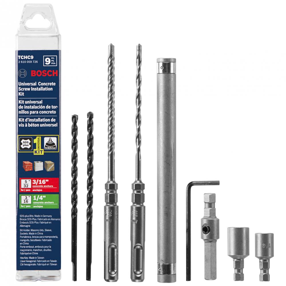 9 pc. Universal Concrete Screw Kit