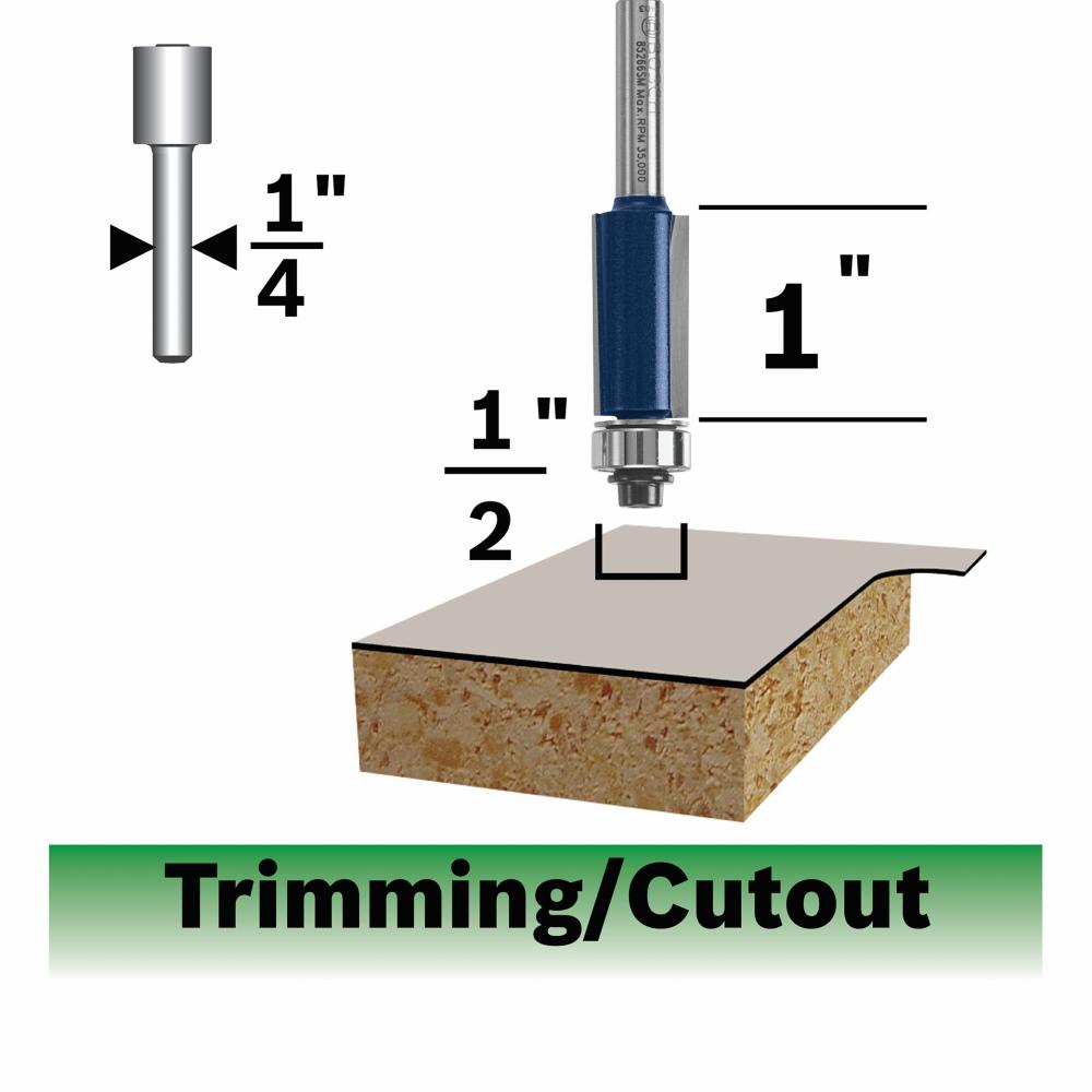 1/2 In. Flush Trim Router Bit