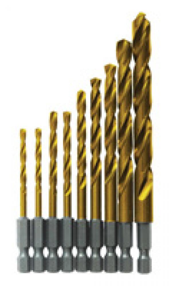 9 Pc. Titanium-Coated Drill Bit Set