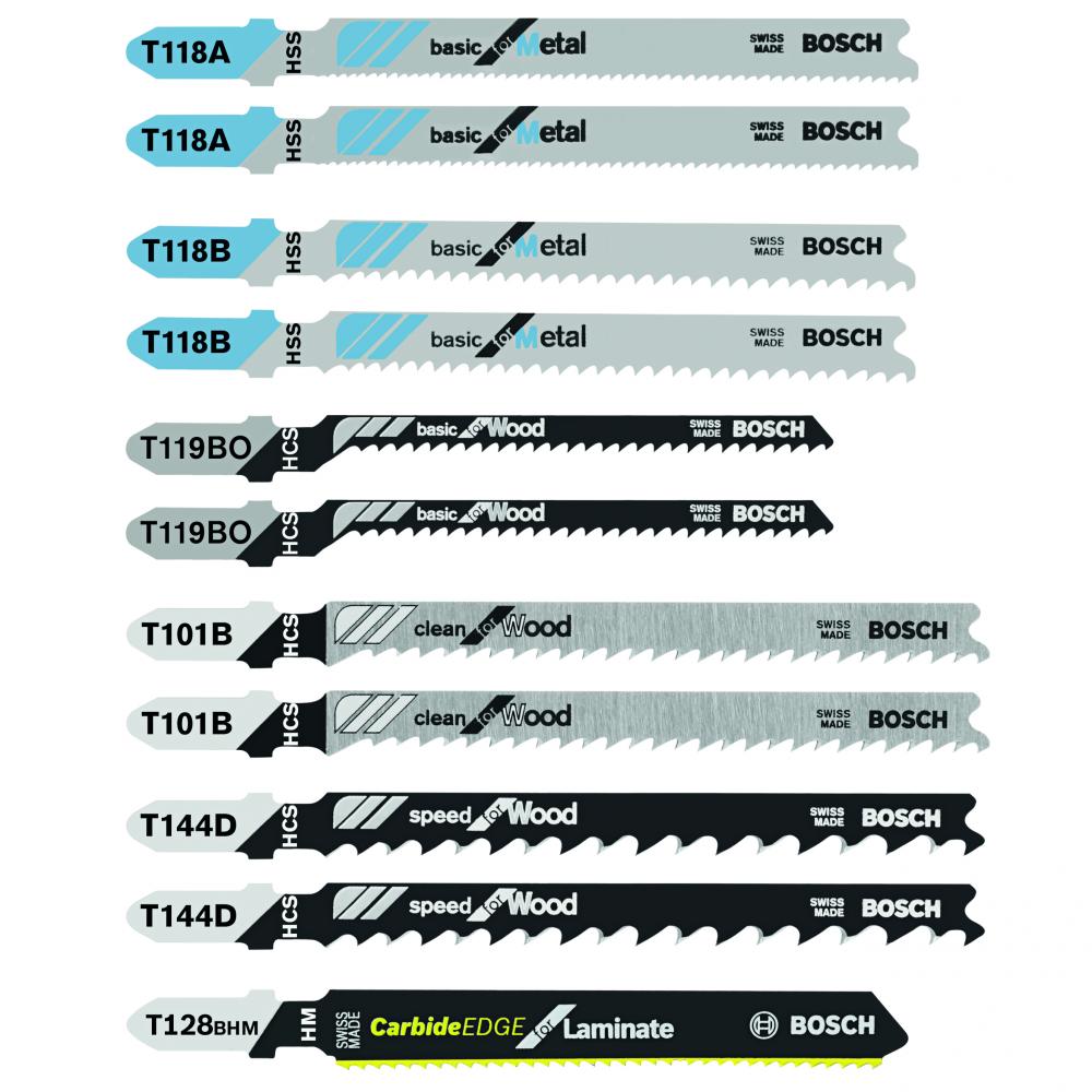 11 pc. T-Shank Jig Saw Blade Set