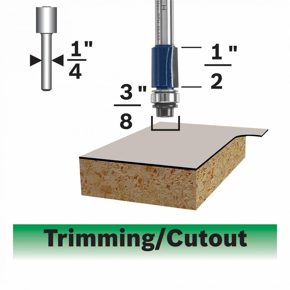 3/8 In. Flush Trim Router Bit