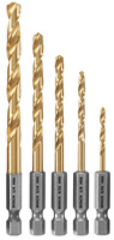 5 Pc. Titanium-Coated Drill Bit Set