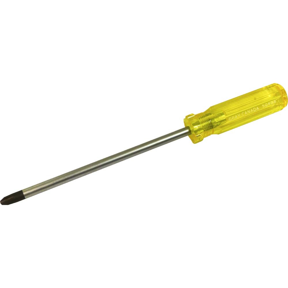 #4 Phillips Screwdriver, 3/8&#34; Shank, 8&#34; Blade Length