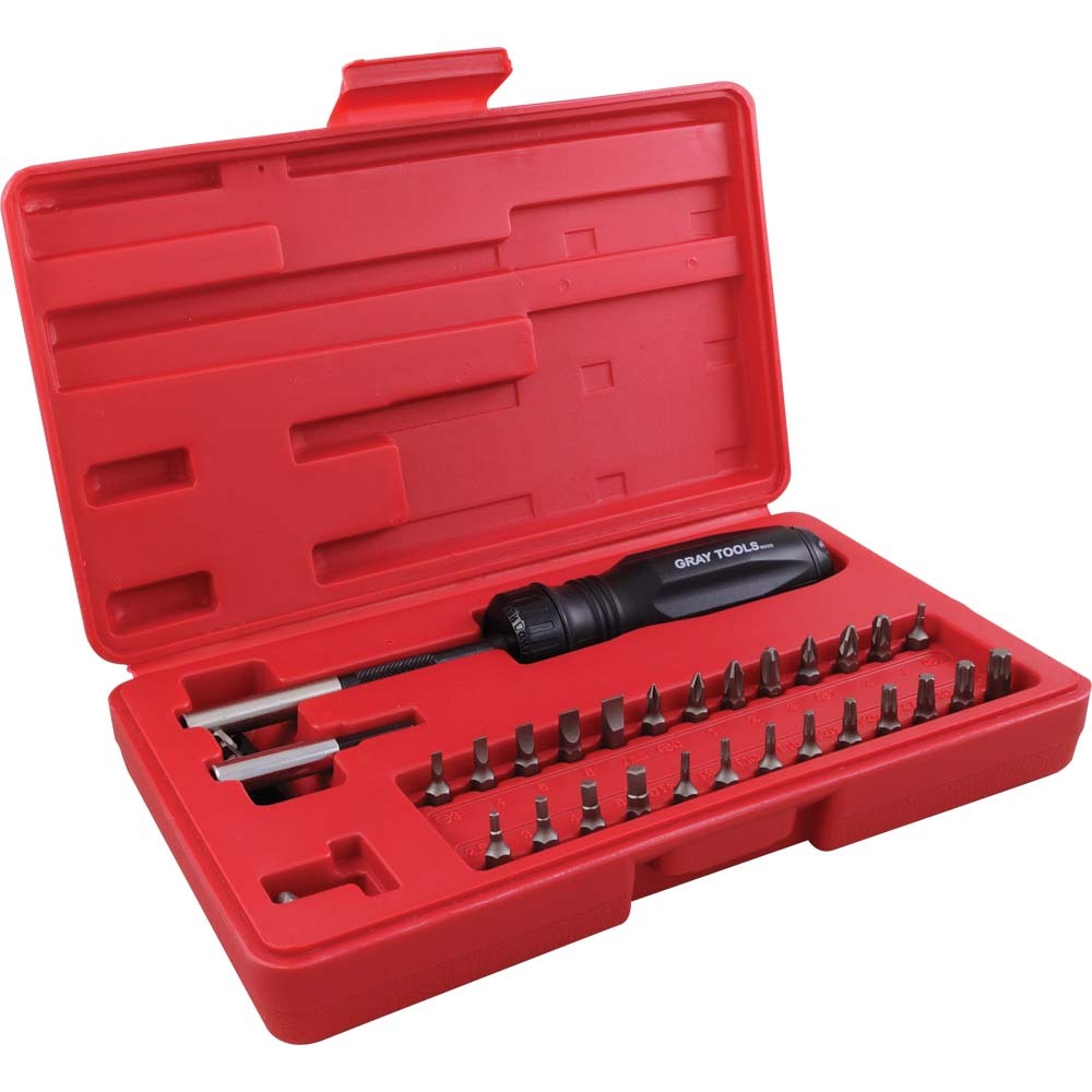 32 Piece Gearless Screwdriver Set, In Plastic Storage Case