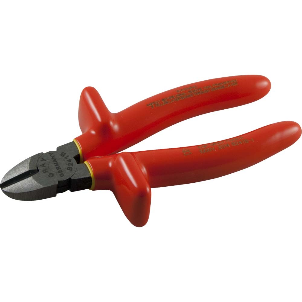 6-1/2&#34; Side Cutting, Diamond Slim Nose Pliers, 7/8&#34; Jaw, 1000V Insulated