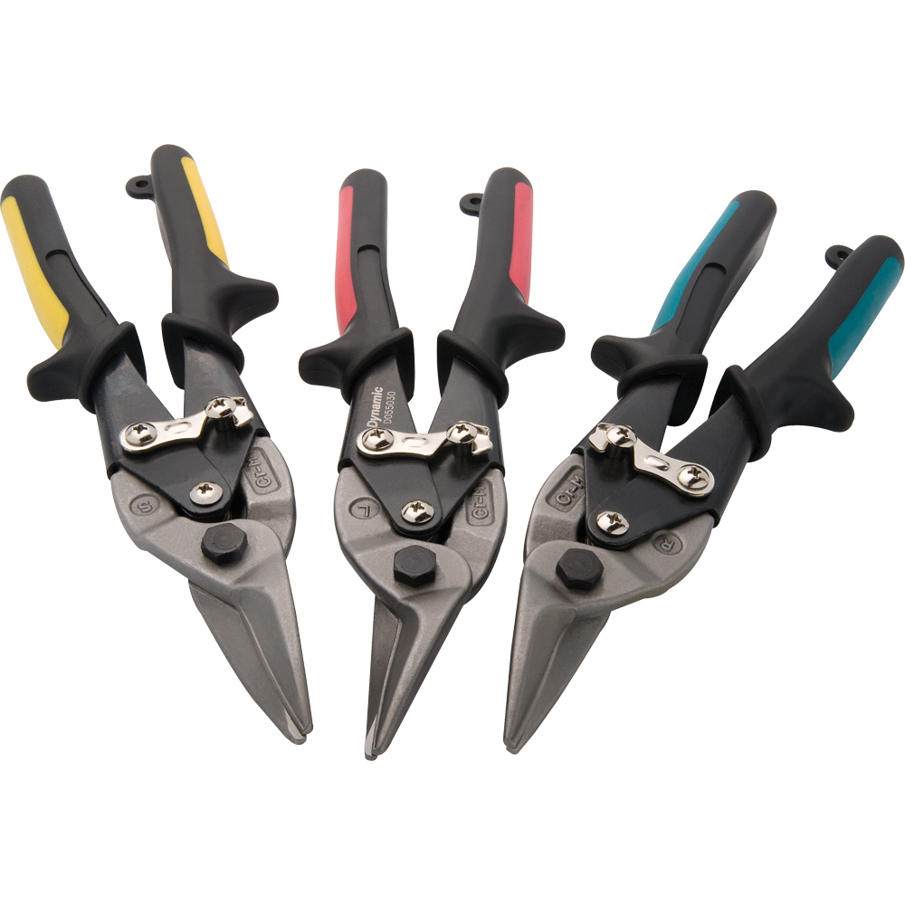 3 Piece Aviation Snips Set, Right/Straight/Left