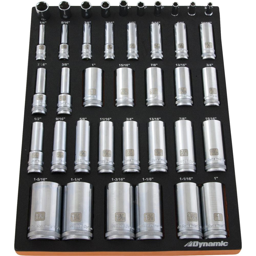 40 Piece SAE Deep Socket Set With Foam Tool Organizer