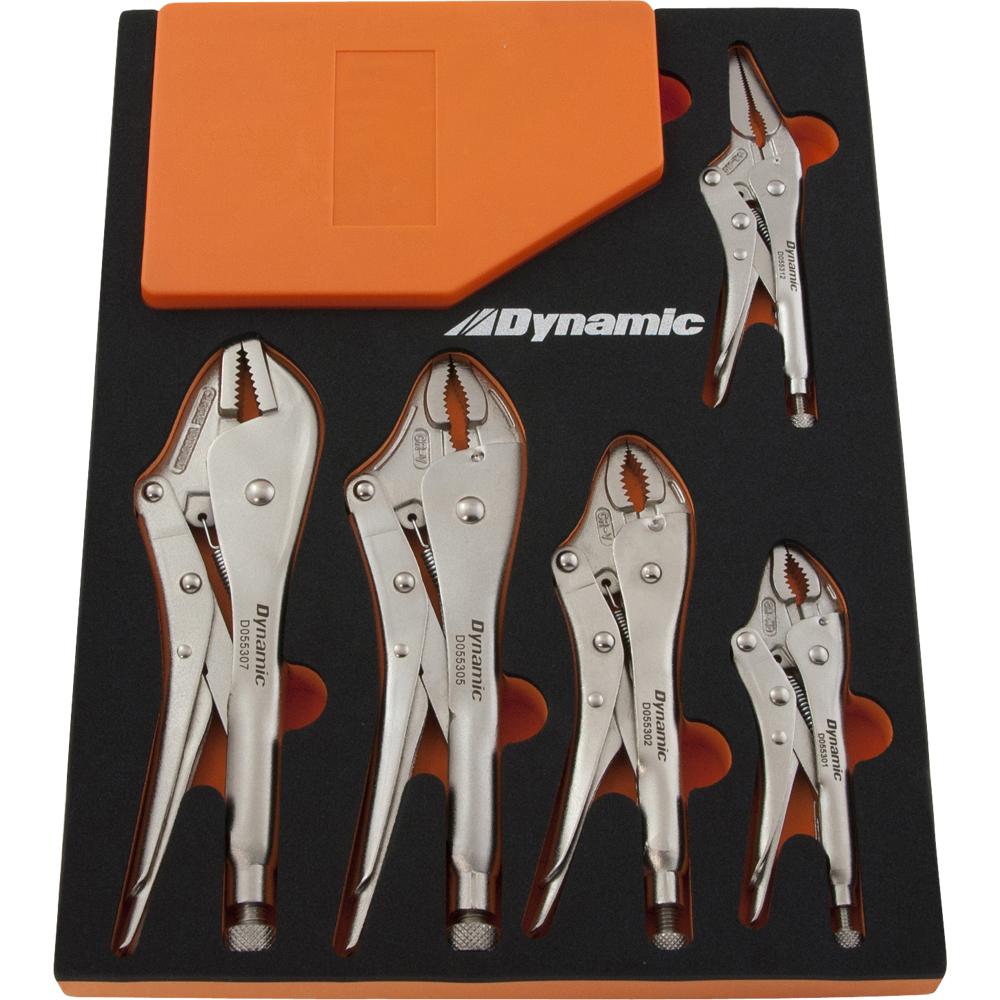 7 Piece Locking Pliers & Hex Key Set With Foam Tool Organizer