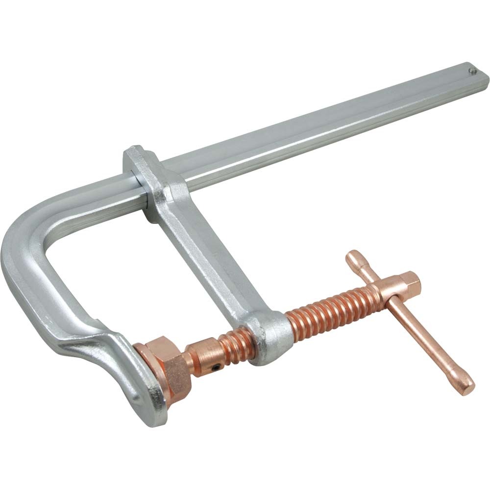 L - Clamp Regular Duty, Copper Screw & Pad, 0 - 8&#34; Capacity