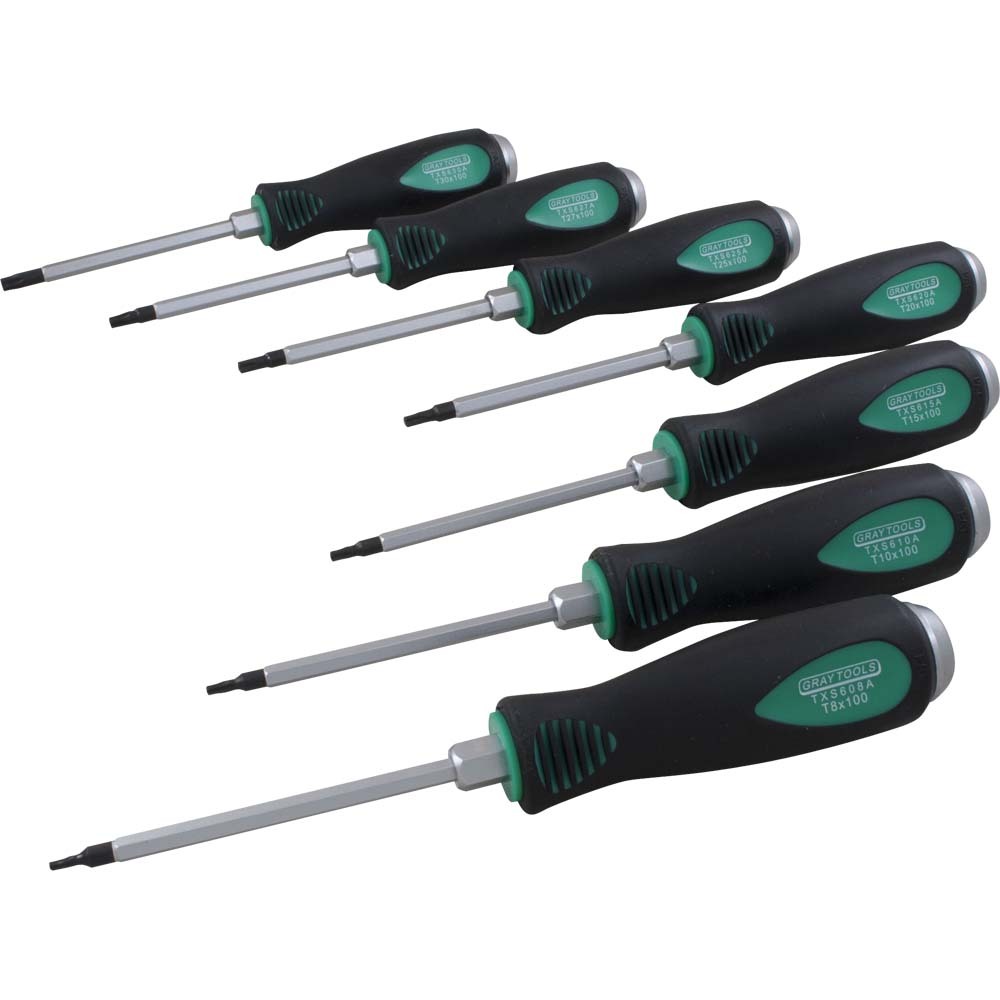 7 Piece Torx Screwdriver Set, T8 - T30