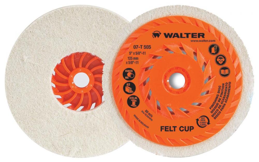 5 X 5/8-11 FELT CUP DISC