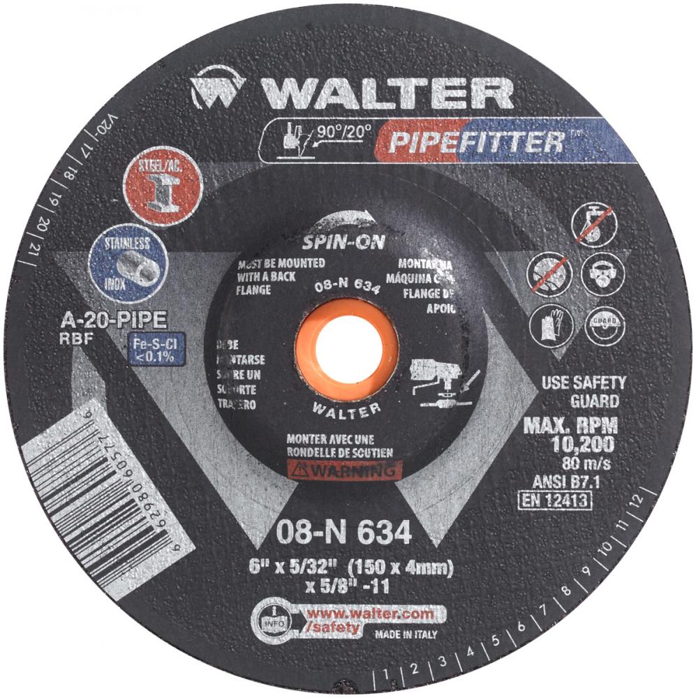 6&#34; X 5/32&#34; X 5/8-11 PIPEFITTER SPIN-ON