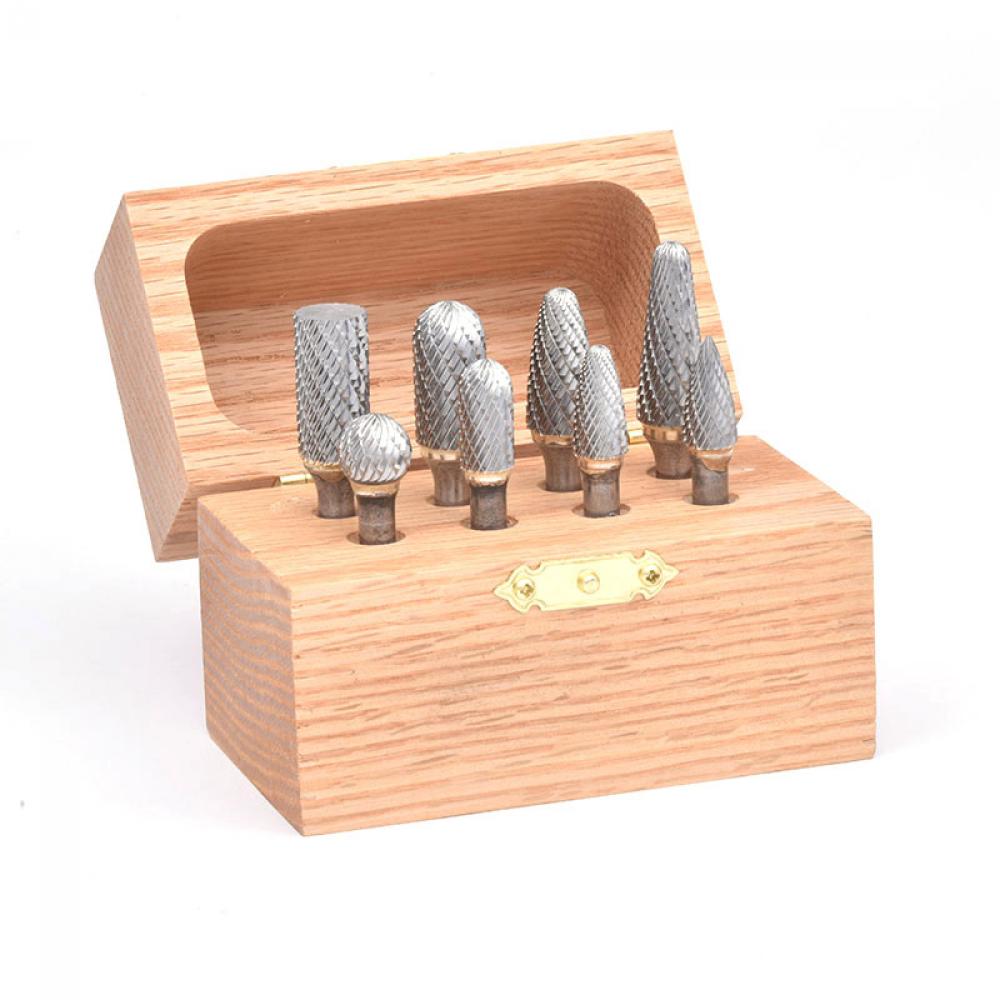 12 PIECE SOLID CARBIDE DOUBLE CUT MINI BUR SET 1/8&#34; SHANK