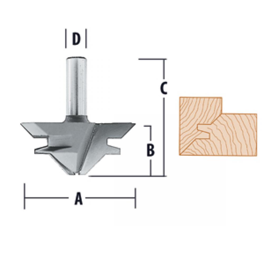 45 Degree Lock Miter Router Bit