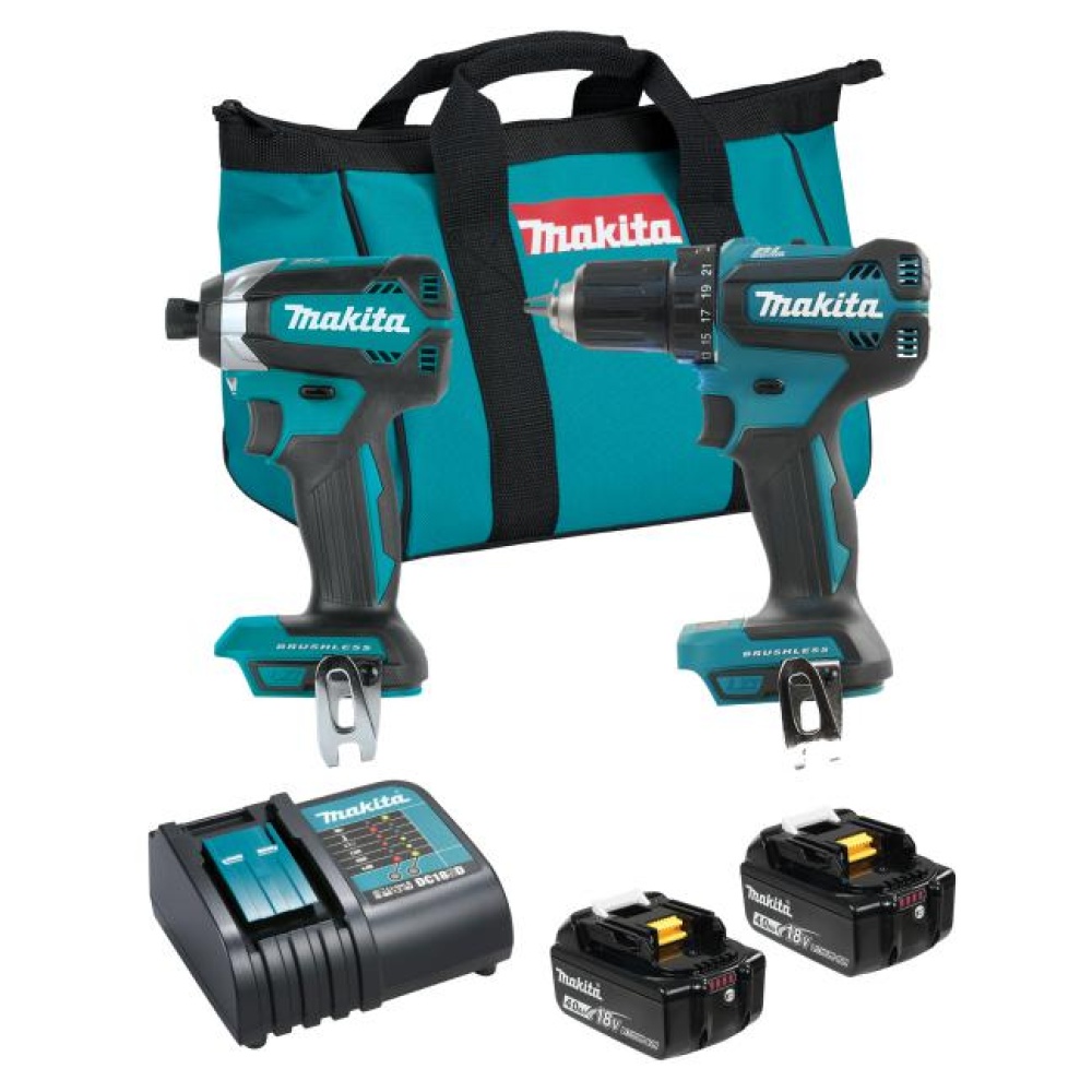 18V LXT Brushless 2 Tool Combo Kit, 4.0Ah x2