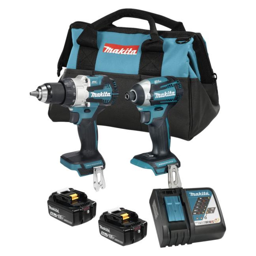 18V LXT Brushless 2 Tool Combo Kit, 4.0Ah x2
