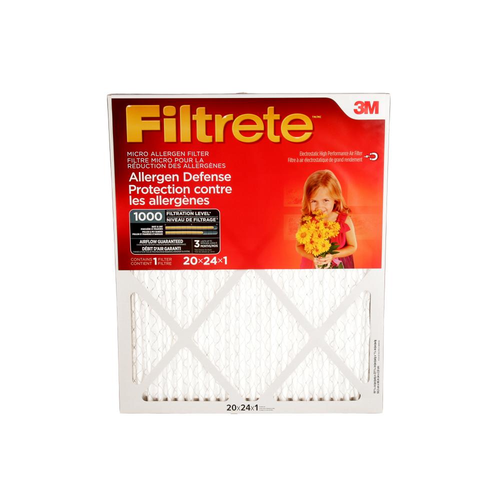 Filtrete™ Allergen Defense Micro Allergen Filter, MPR 1000, 20 in x 24 in x 1 in