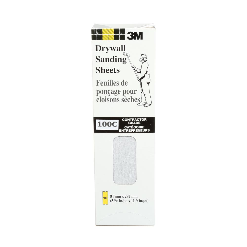 3M™ Drywall Sanding Sheets CM-124-100, Tri-M-ite™, 100 Grit, 3 5/16 in x 11 1/4 in, 100/Pack