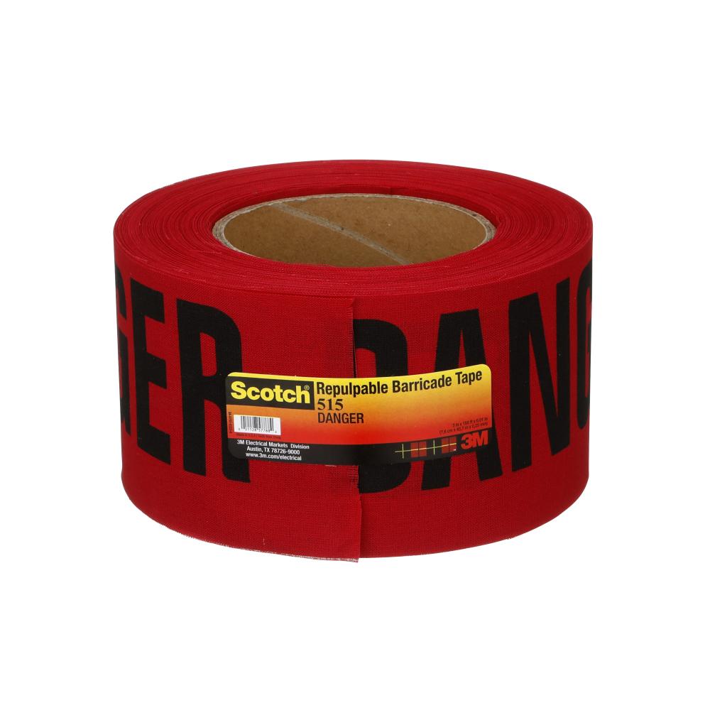 Scotch® Barricade Tape, 515, red, &#34;Danger&#34;, 3 in x 150 ft (76.2 mm x 45.7 m)