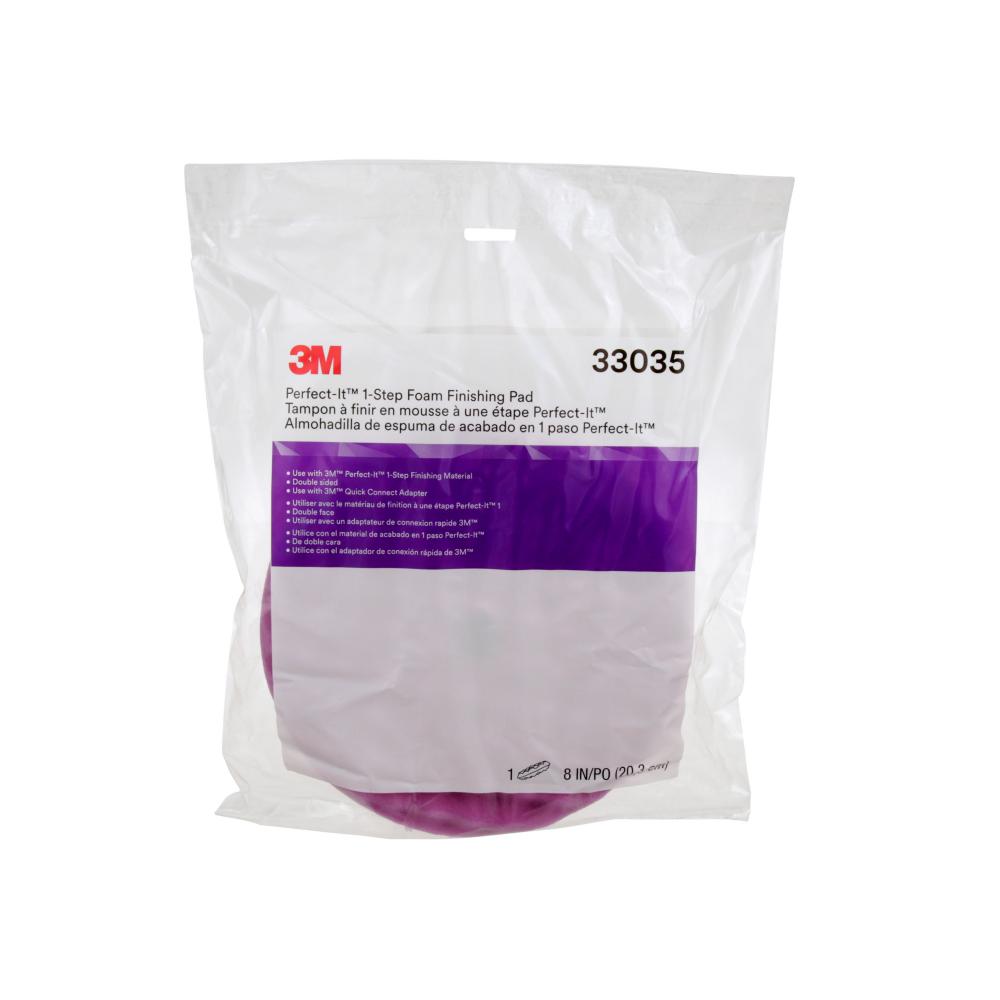 3M™ Perfect-It™ 1-Step Foam Finishing Pad 33035, 8 in, Quick Connect, 6/Case