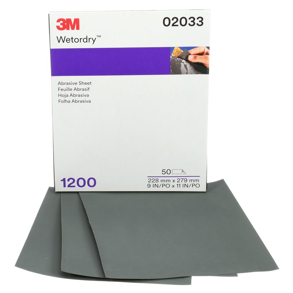 3M™ Wetordry™ Abrasive Sheet, 401Q, 02033, 1200, 9 in x 11 in (22.86 cm x 27.94)