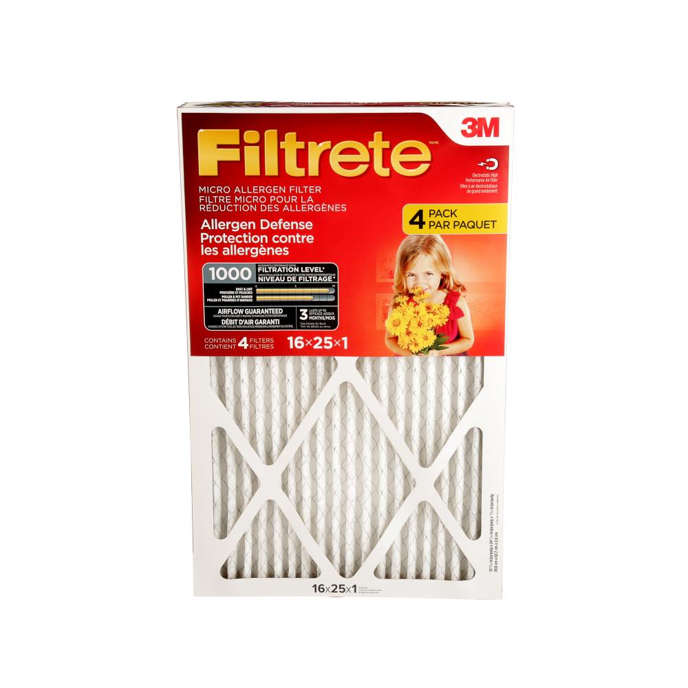 Filtrete™ Allergen Defense Micro Allergen 9801DC-4PK, 16 in x 25 in x 1 in, 4/Pack