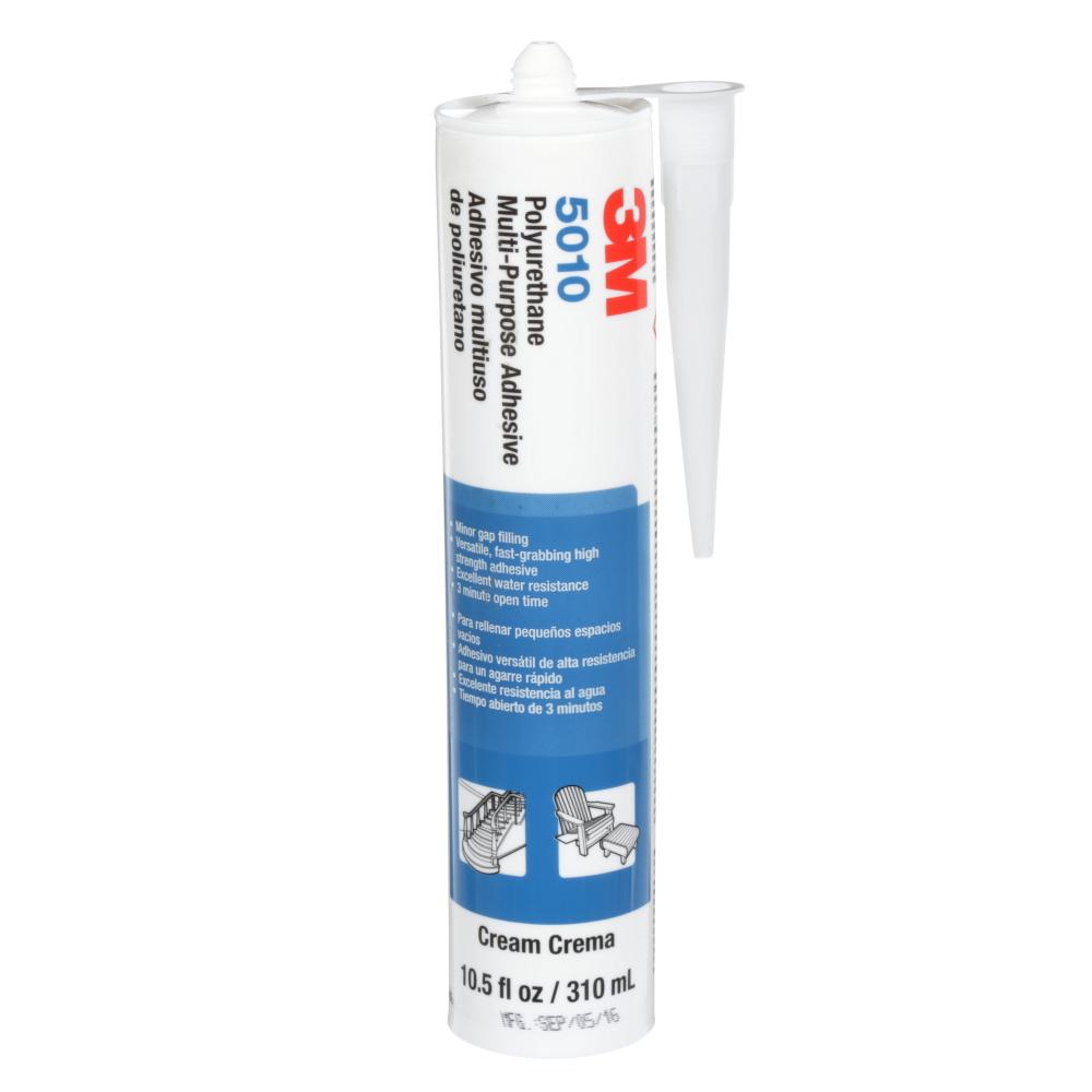 3M™ Polyurethane Multi-Purpose Adhesive, 5010, cartridge, cream, 0.1 gal (378.54 mL)