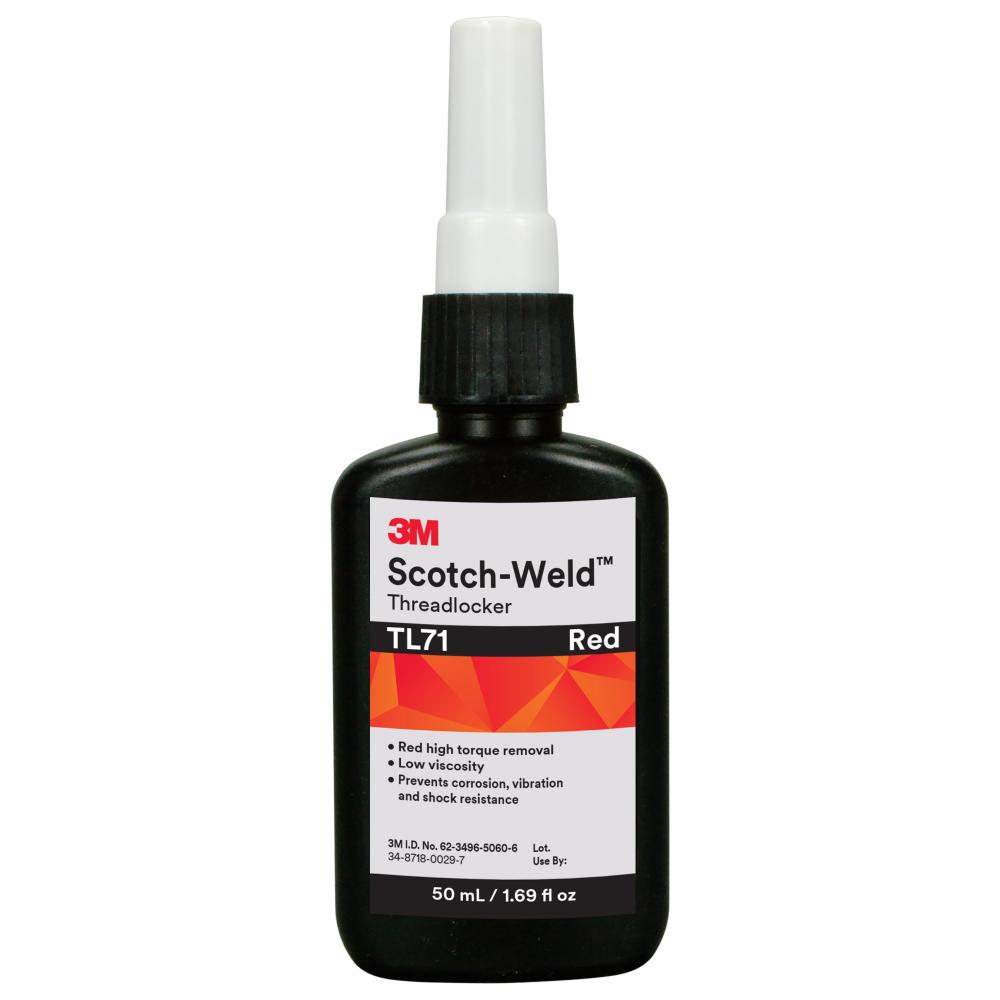 3M™ Scotch-Weld™ Threadlocker, TL71, red, 1.69 fl. oz. (50 ml)