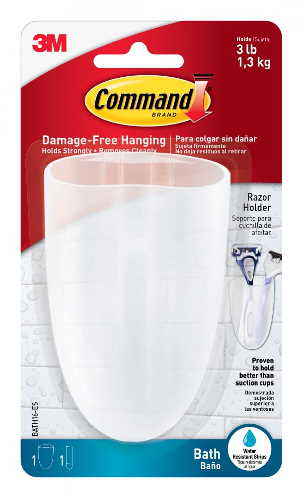 Command™ Bath Razor Holder BATH16-EF, Frosted, 3 lbs (1.4 kg)