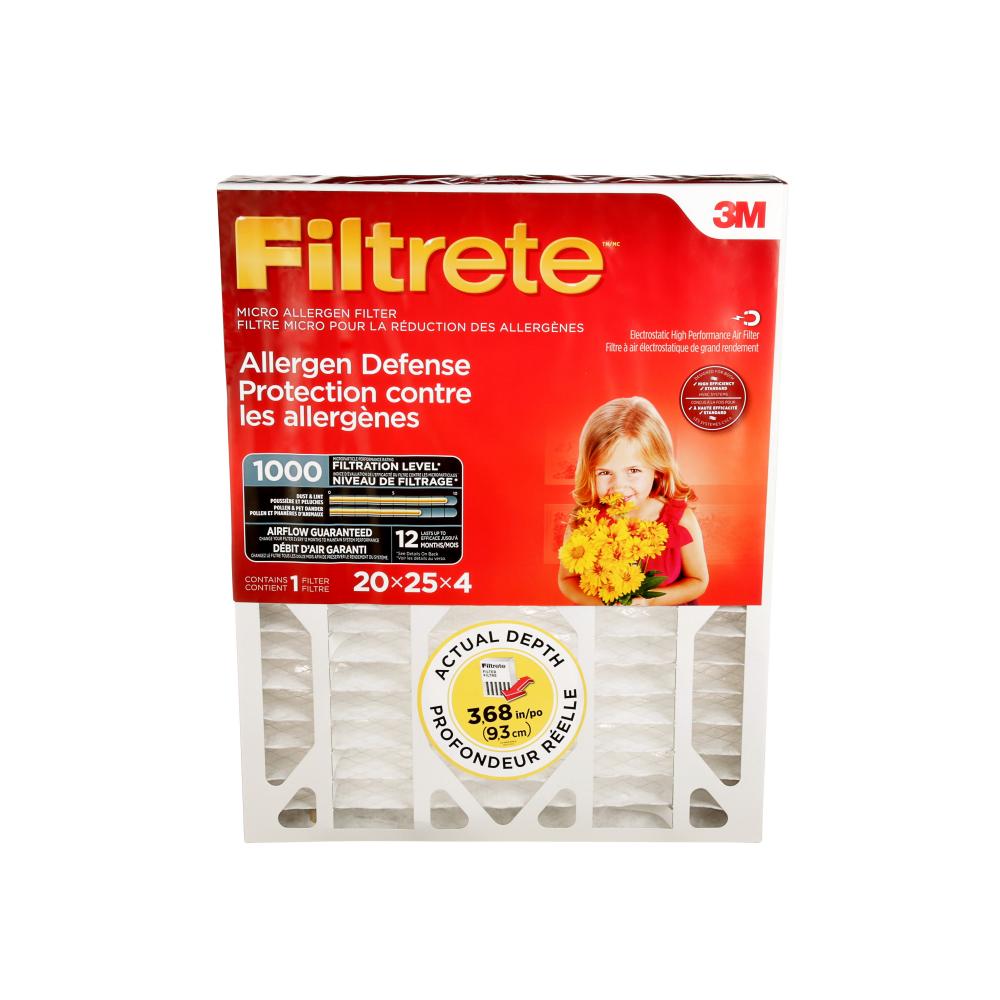 Filtrete™ Allergen Defense Micro Allergen Deep Pleat Filter, MPR 1000, 20 in x 25 in x 4 in