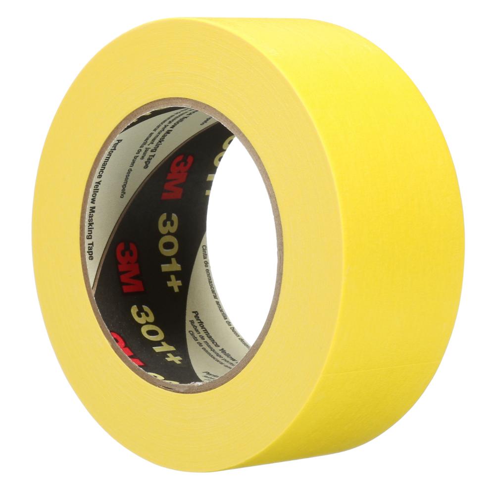 3M™ Performance Masking Tape, 301+, yellow, 6.3 mil (0.16 mm), 1.89 in x 60 yd (48 mm x 55 m)