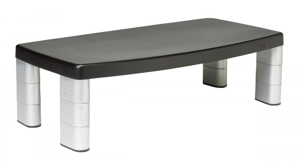 3M™ Adjustable Monitor Stand MS90B, Black & Silver, Extra Wide, 12 in x 20 in x 5.875 in