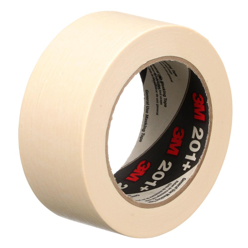 3M™ General Use Masking Tape, 201+, tan, 1.89 in x 60 yd (48 mm x 55 m)