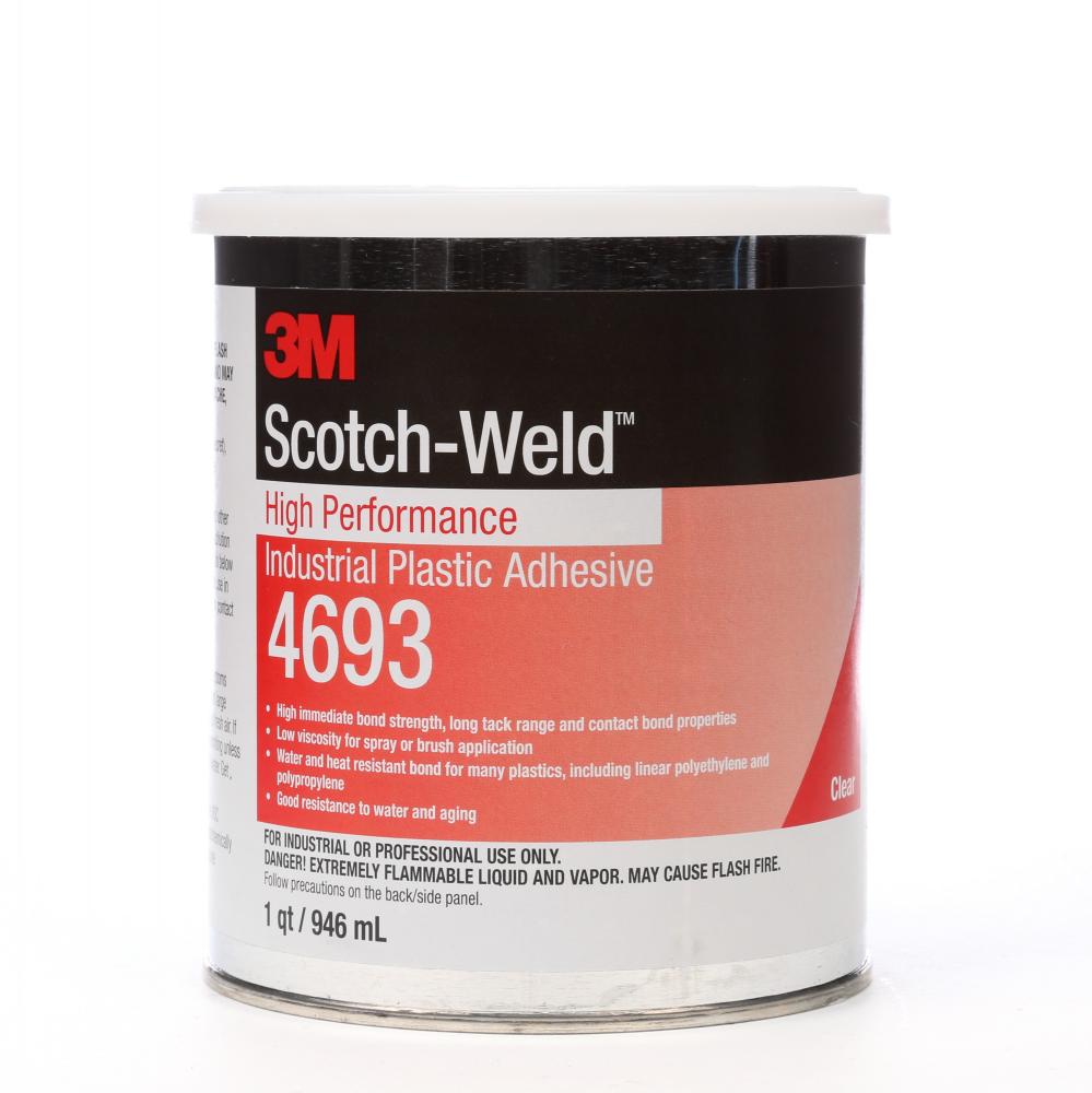 3M™ High Performance Industrial Plastic Adhesive, 4693, clear, 1 qt (0.95 L)