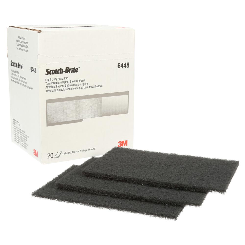 Scotch-Brite™ Light Duty Hand Pad, 6448, 9 in x 6 in (22.86 cm x 15.24 cm), 20 pads per box