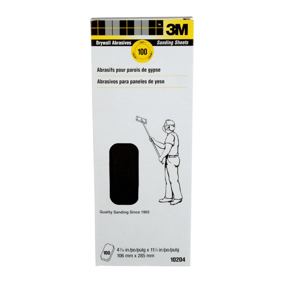 3M™ Drywall Sanding Sheets 10204, 100 Grit, 4 3/16 in x 11 1/4 in