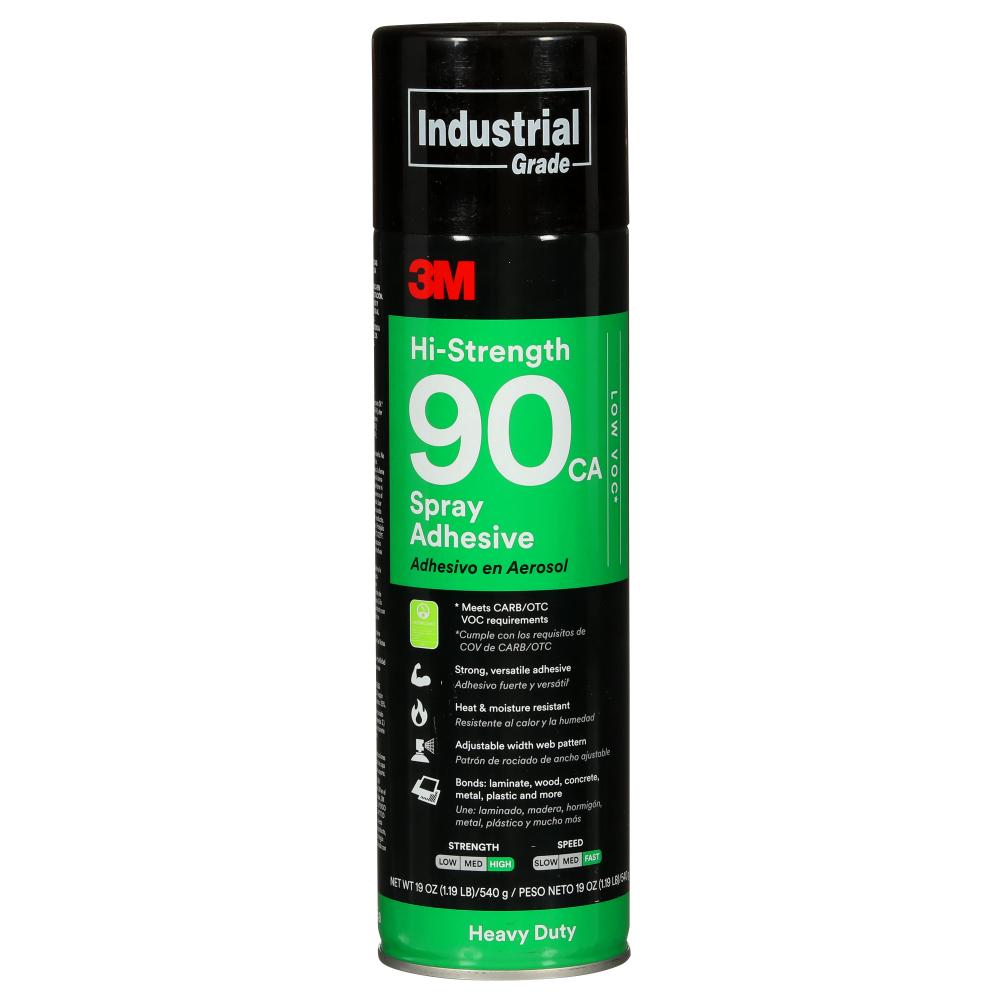 3M™ Hi-Strength 90 CA Spray Adhesive - Low VOC <25% Clear, Net Wt 19.0 oz, 12 per case