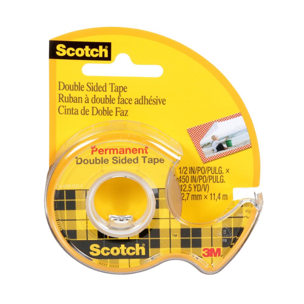 Scotch® Double Sided Tape, 137-ESF, 1/2 in x 12.5 yd (12.7 mm x 11.4 m)