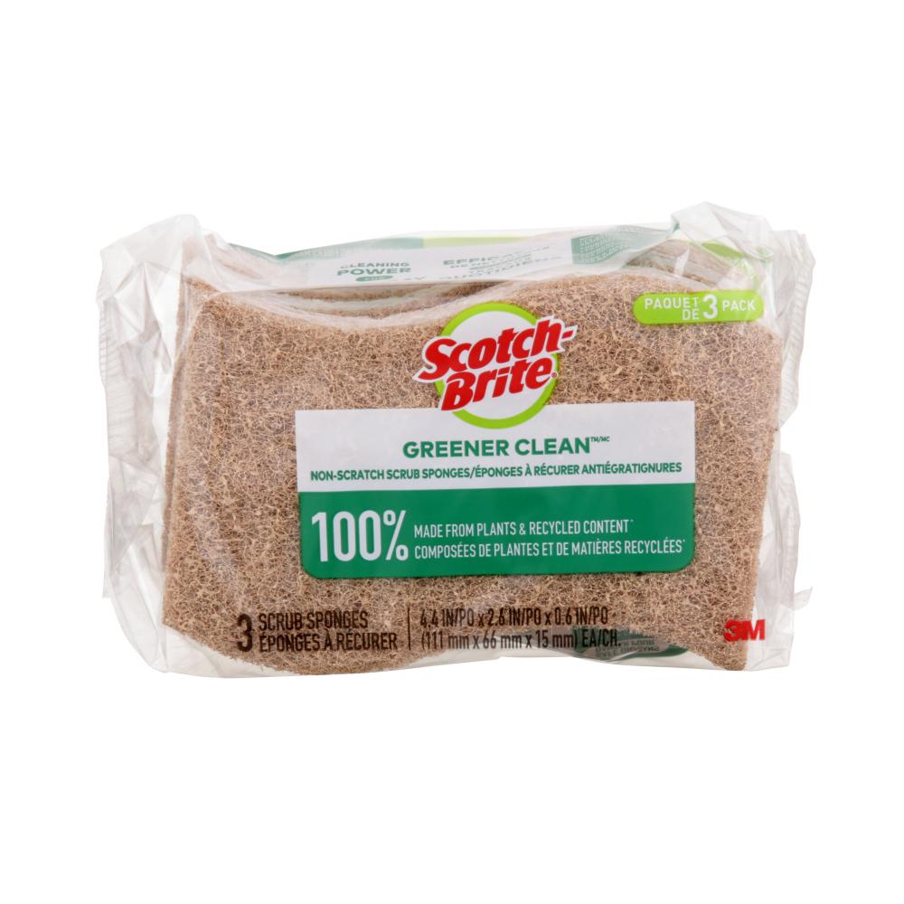 Scotch-Brite® Greener Clean™ Non-Scratch Scrub Sponge 97033-CA, 3/Pack