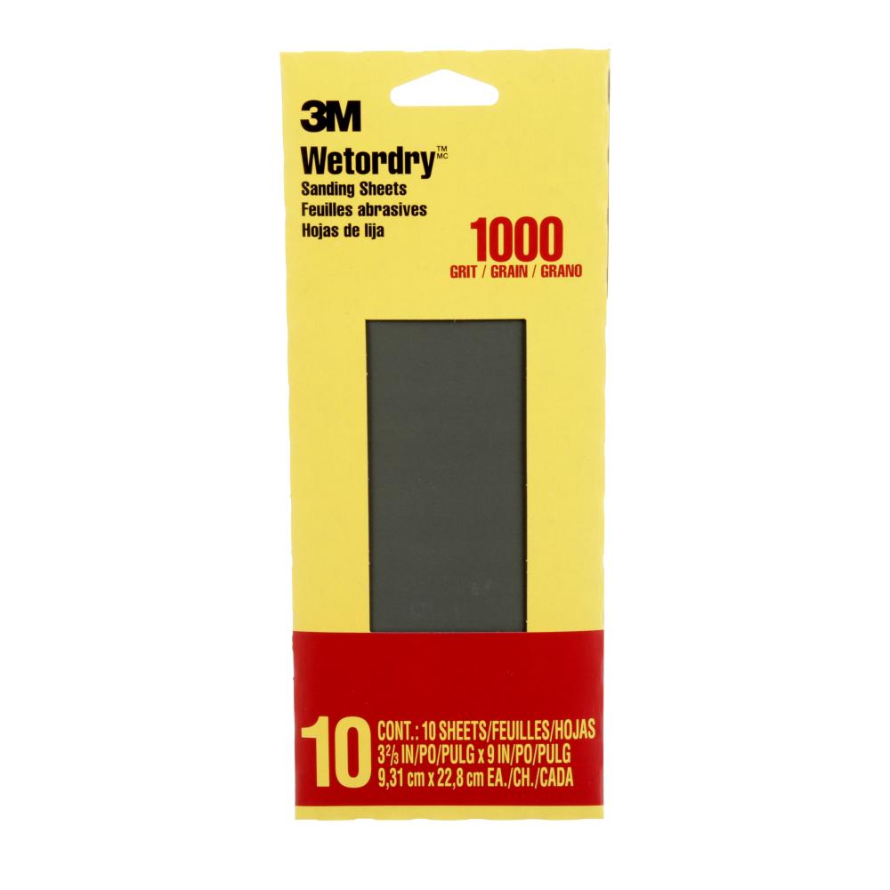 3M™ Imperial™ Wetordry™ Sandpaper 5923-18-CC, 3 2/3 in X 9 in, 1000 grit, 10 sheets/Pack