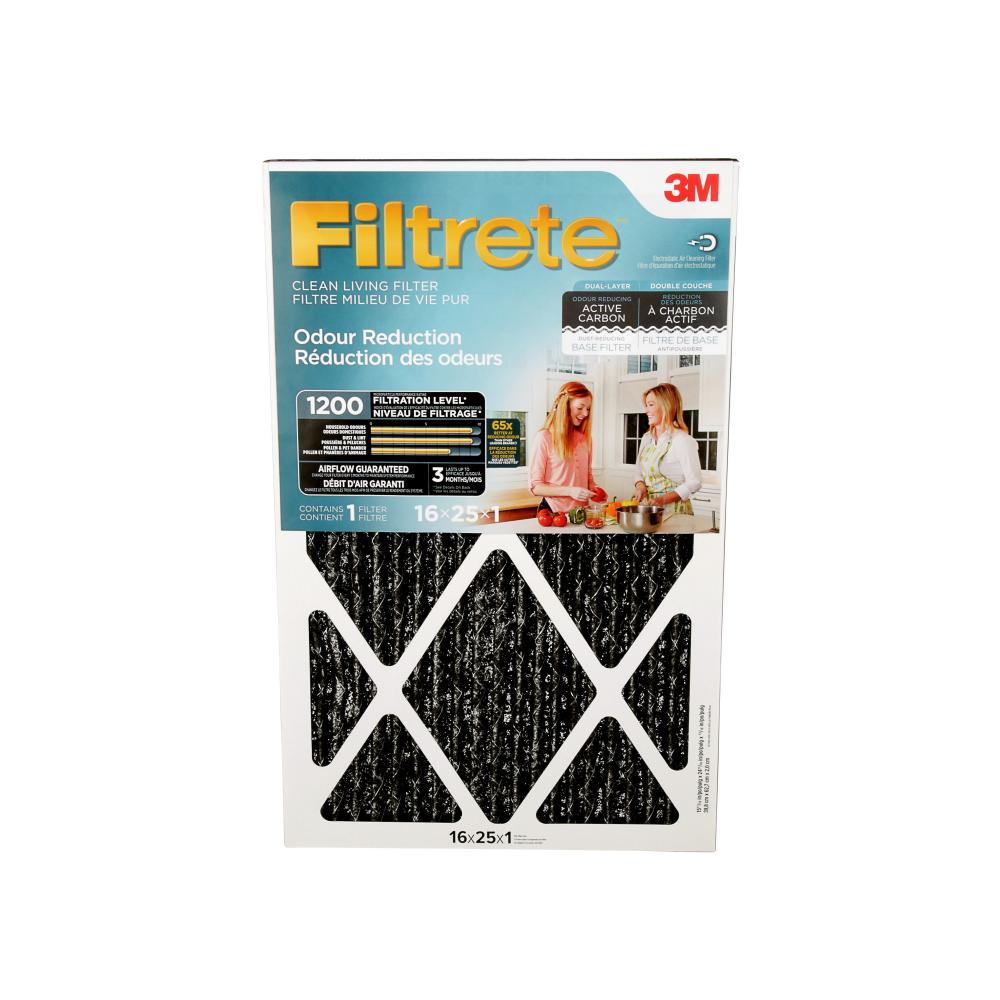 Filtrete™ Odour Reduction Filter, MPR 1200, 16 in x 25 in x 1 in