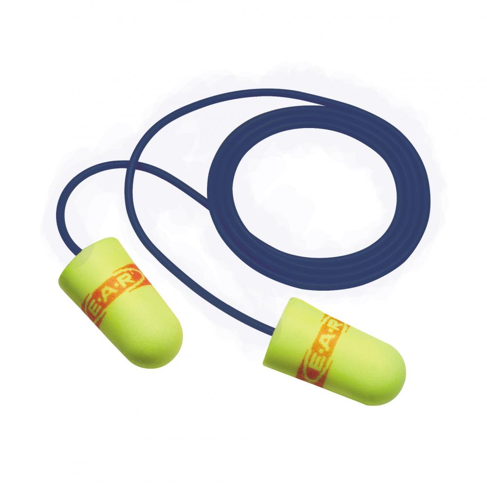 3M™ E-A-Rsoft SuperFit Earplugs, 311-4109, yellow, metal detectable, corded