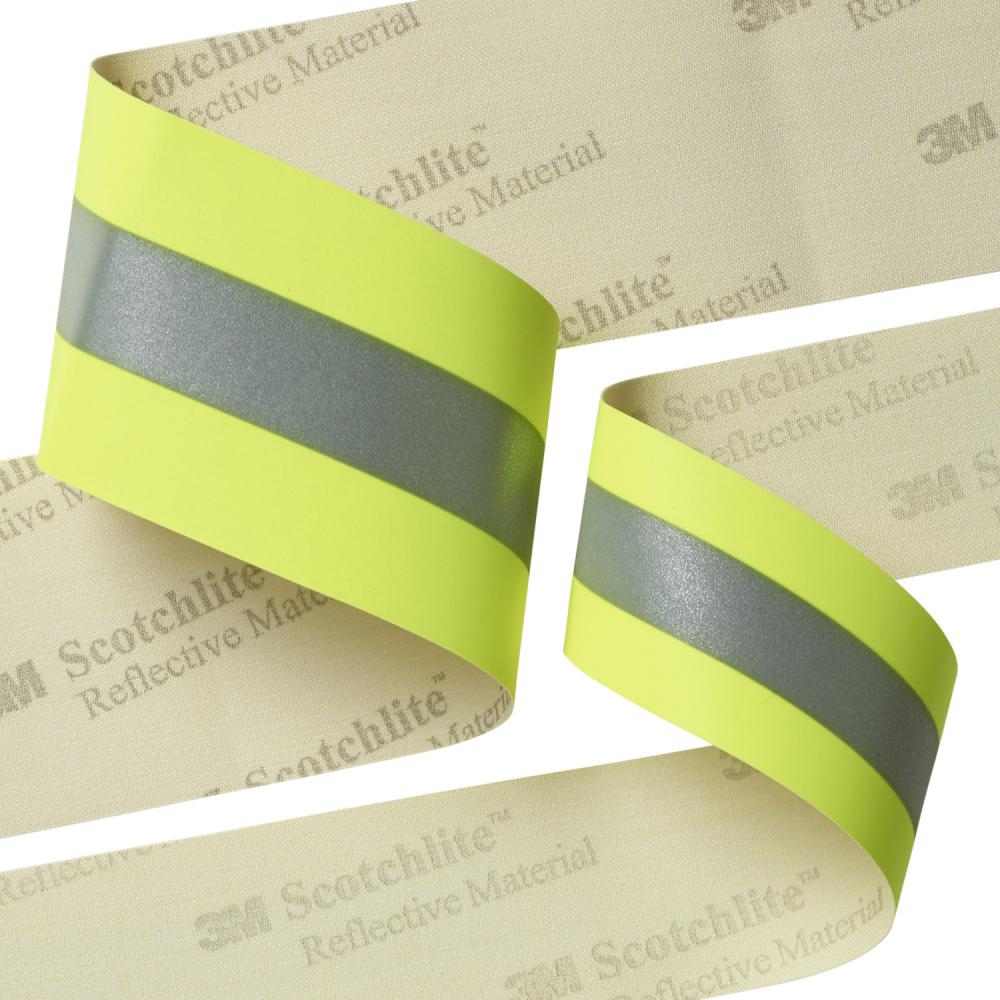 3M™ Scotchlite™ Reflective Material - 9687N Yellow-Silver-Yellow Woven Fabric