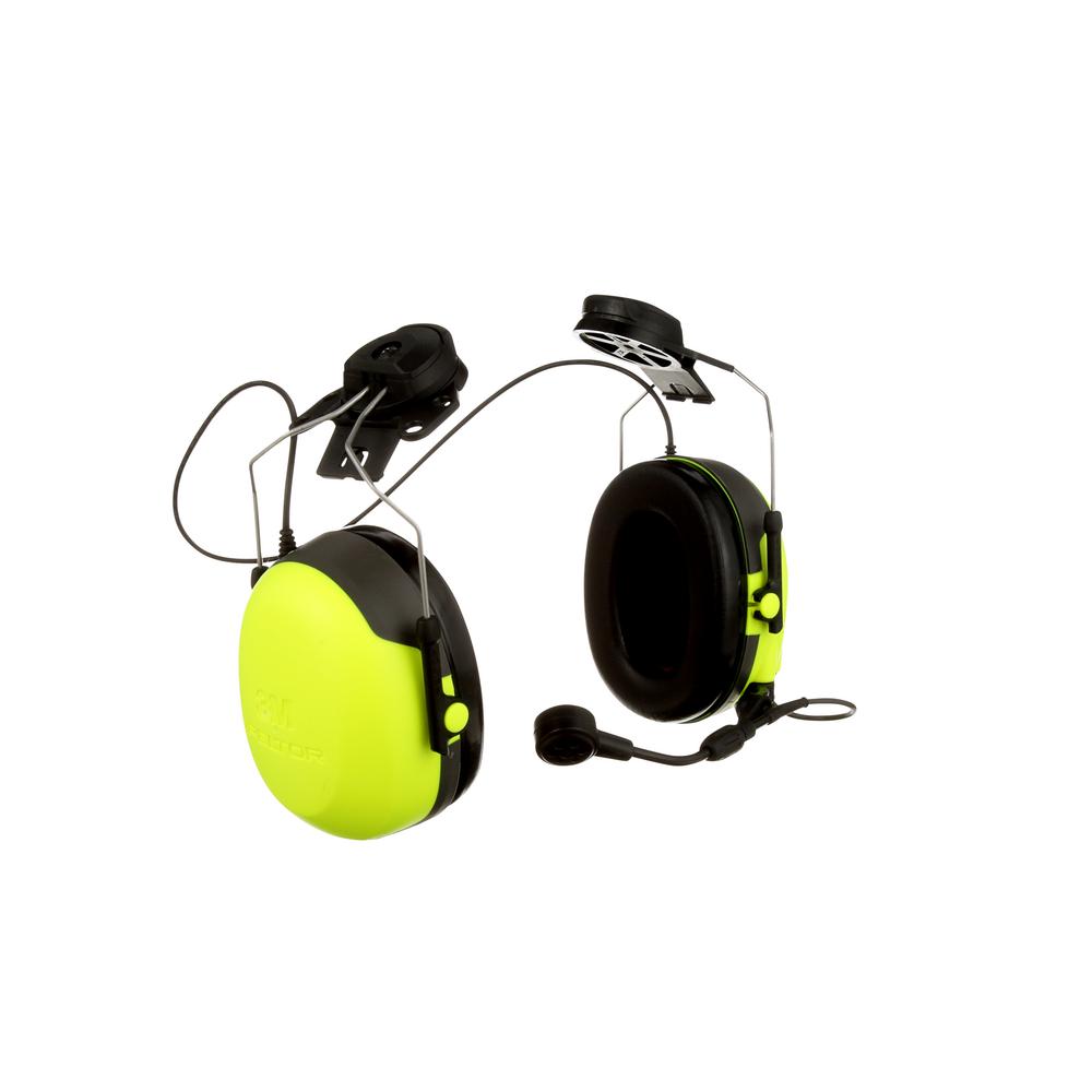 3M™ PELTOR™ CH-3 Headset MT74H52P3E-111, with PTT Button, Yellow, Hard Hat Attached, FLX2