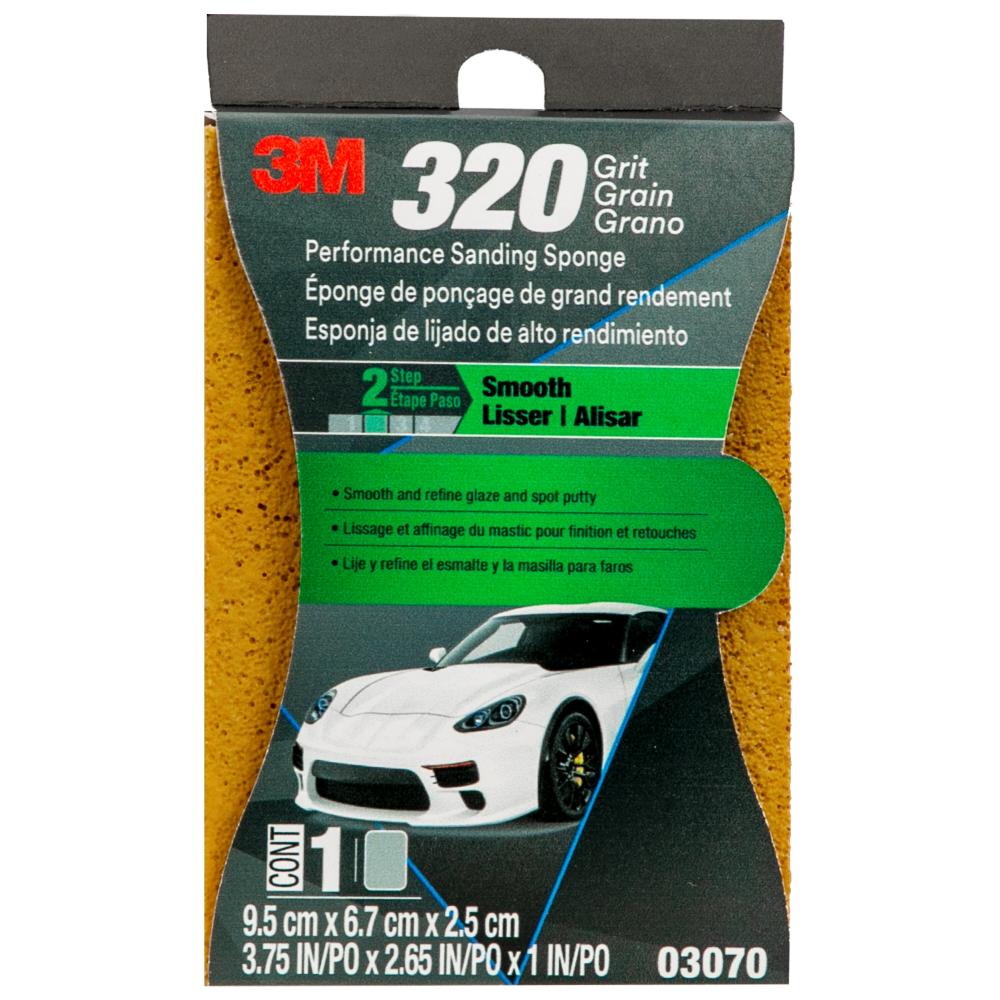 3M™ Performance Sanding Sponge, 03070, 320 grit, 1 in x 2 5/8 in (2.54 cm x 6.67 cm), 12/Case