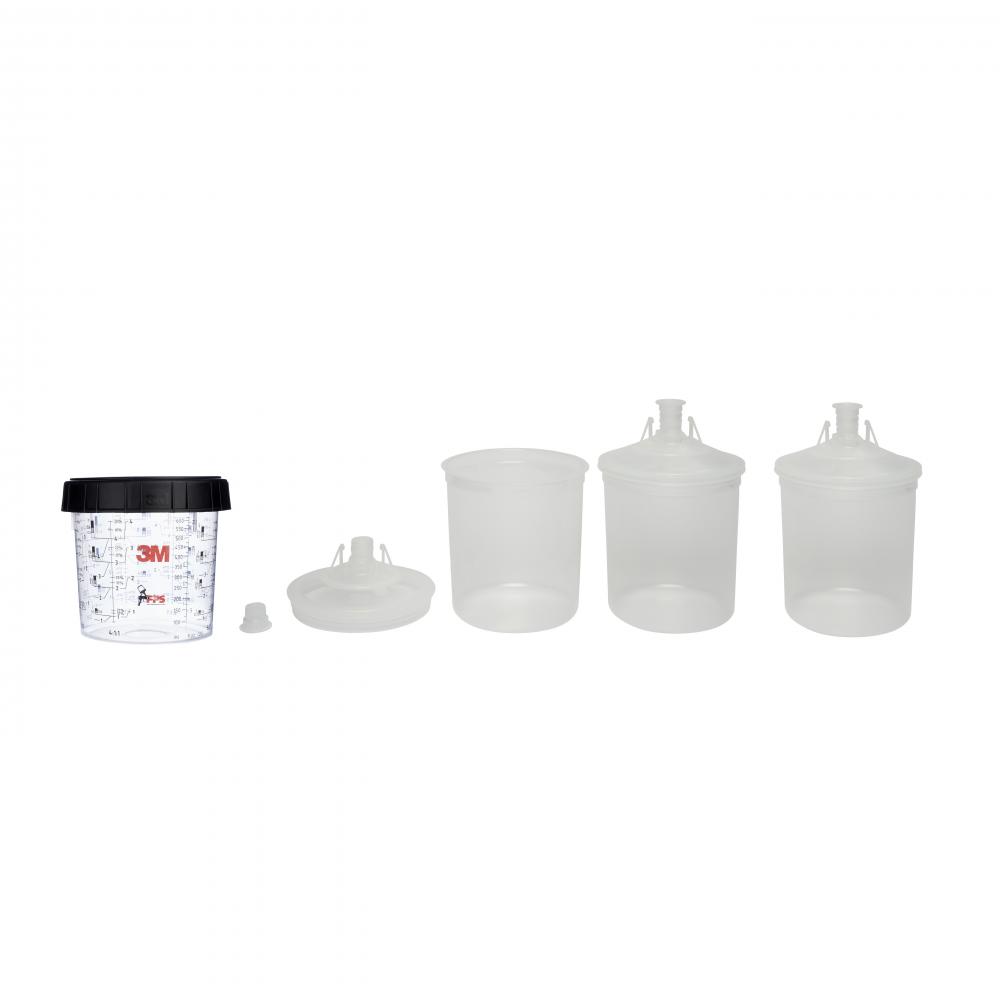 3M™ PPS™ Lid & Liner Kits, 16325, large 28 fl oz (850 mL) w/125u full dia, 25 Lds & Lnrs/Kit