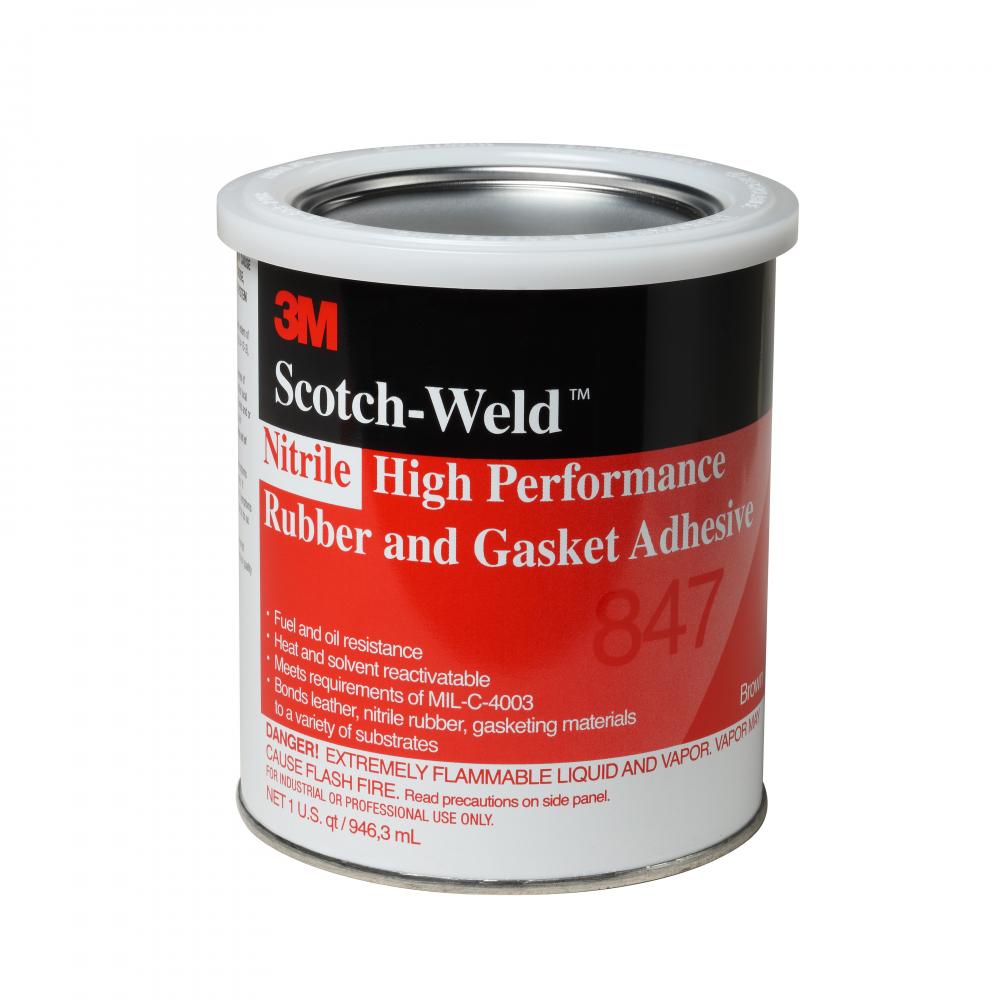 3M™ Scotch-Weld™ Nitrile High Performance Rubber And Gasket Adhesive, 847, brown, 1 qt (0.94 L)