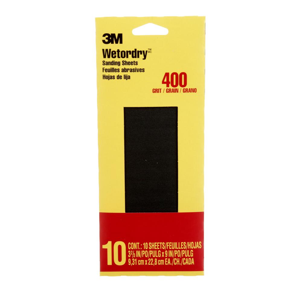 3M™ Imperial™ Wetordry™ Sandpaper 5920-18-CC, 3-2/3 in x 9 in, 400 grit, 10 Sheets/Pack